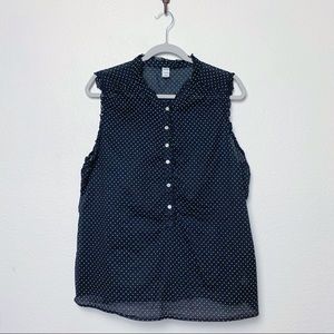 OLD NAVY Polka Dot Half Button Tank, XL